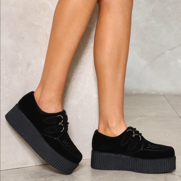 black platform creepers